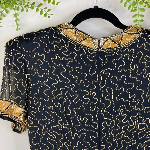 Saks Fifth Ave vintage beaded dress - 8 - Picture 5 of 14